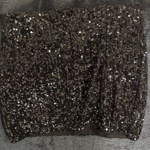 Art Class Sparkling Black Sequin Mini Skirt